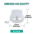 thumbnail image 2 of Unique Bargains 6 Pcs Verrous de Cordon à Ressort Attache d'Extrémité en Plastique Double Trous Clip Corde Toggle Stoppers Sliders, Blanc, 2 of 7