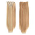 thumbnail image 1 of HHBEAUTY Rallonges de Cheveux à Clip de 20 Pouces en Cheveux Humains pour Femmes Mode - Longues Lisses Soyeuses 6 Pcs 16 Clips Rallonges de Vrais Cheveux à Clip en Cheveux Humains, 1 of 2