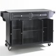 thumbnail image 3 of Pemberly Row Traditional Wood/Stainless Steel Top Kitchen Cart in Black, 3 of 6