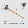 thumbnail image 3 of Estwing 6 Pound Head Hard Face Stake Sledge Hammer with 36" Hickory Handle, 3 of 5