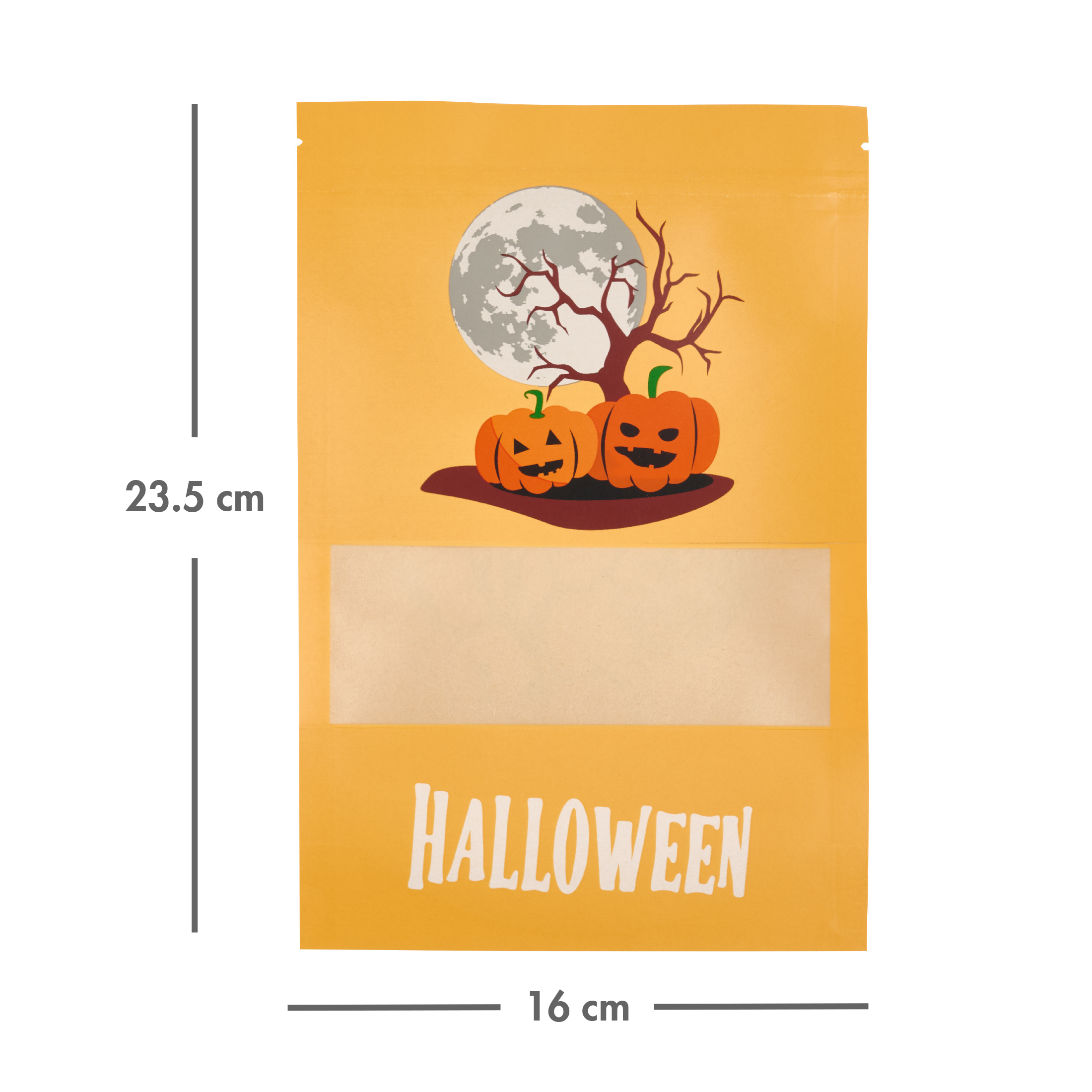Ensemble de 20 sacs en papier kraft Tout-pour-Célébrer – Décors d’Halloween, orange et mauve