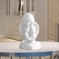 thumbnail image 2 of Maytalsory Resin White Angel Statue Elegant Desktop Decor Collection Window Props for Christmas holding face 1Set, 2 of 6