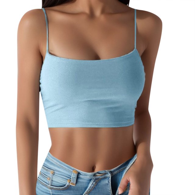 Kcodviy Haut de Fête pour Femme Chemise sous-Vêtement Haut Couleur Unie Débardeur à Bretelles Ajusté Haut Femme Haut Camisole Décontractée Sans Manches 2X Tuniques pour Femme Tunique Ajustée Débardeur