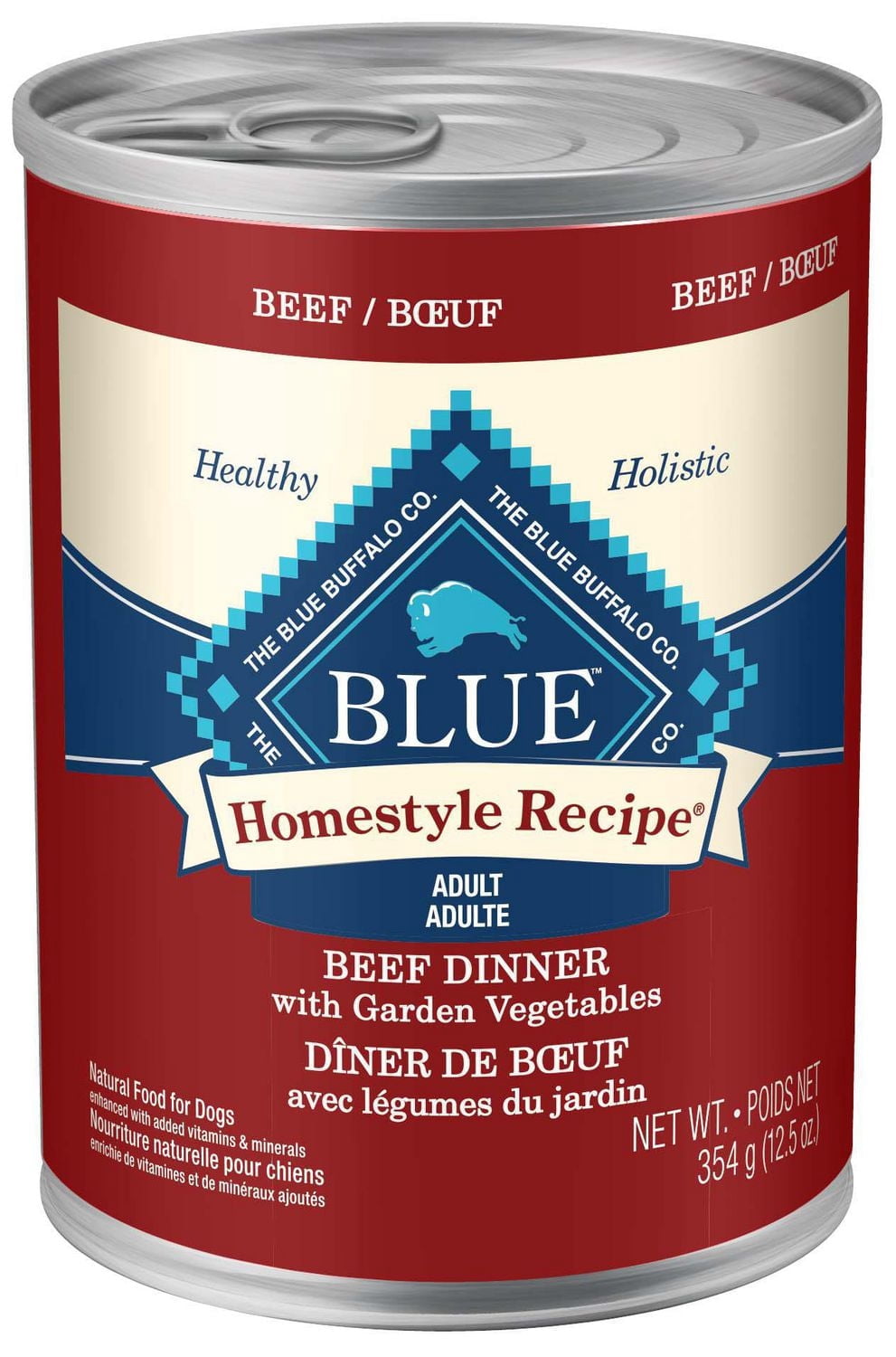 Blue Buffalo Homestyle Recipe Adult Wet Dog Food, Beef Dinner, 12.5-oz. Can