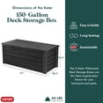 thumbnail image 4 of Keter Westwood Outdoor 150 Gallon Deck Storage Box for Tools, Grey (2 Pack), 4 of 11