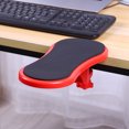thumbnail image 1 of Langgg Plastic Armrest Pad Attachable Fatigue Relieving Table-mounted Shoulder Protector Indoor Office Arm Wrist Rest Accessories Red PU Foam, 1 of 8