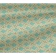 thumbnail image 5 of oneOone Viscose Jersey Fabric Leaves & Geometric Block Print Fabric BTY 60 Inch Wide, 5 of 5