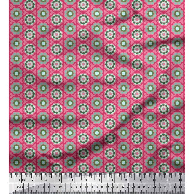 Soimoi Viscose Chiffon Fabric Artistic Floral Print Sewing Fabric Yard 42 Inch Wide