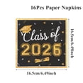 thumbnail image 2 of Class of 2026 Graduation Napkins – Black & Gold Cap Design Disposable Table Decor, 16-Pack for Parties, 2 of 3