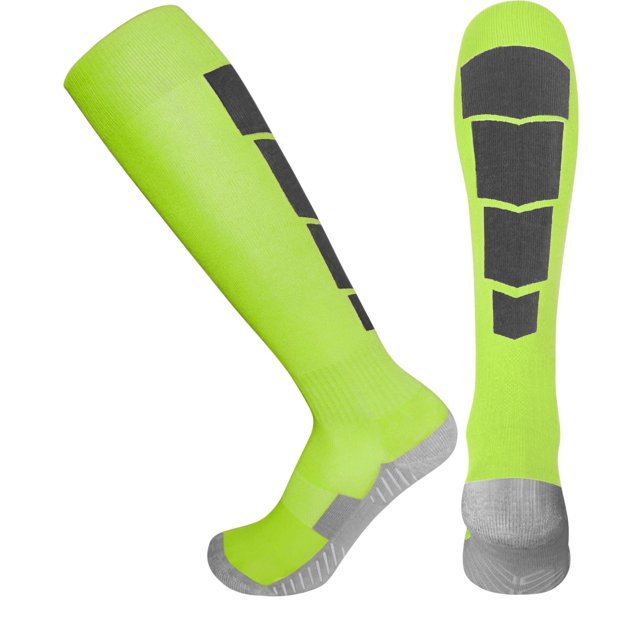 Elite Athletic Compression Socks - Over The Calf | Perfect for Soccer, Football, Baseball, Basketball, Hockey - All Sports Performance (Neon - Large)