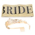 thumbnail image 4 of Kit de Couronne Écharpe de Mariée, Couronne Écharpe de Mariée de Fête Design Réglable Strass Étincelant Décoratif pour Fêtes Or, 4 of 8
