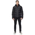 thumbnail image 2 of Dark Black Men's Hooded Puffer Coat, 2 of 6