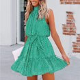 thumbnail image 1 of EGNMCR Robes d'Été Femmes Tendance 2024 Mode Femmes Robe Décontractée à Imprimé Floral Sans Bretelles à Volants Bandage, 1 of 5
