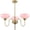 Pink 3-Lights, variant on KCO 5 Light Black Milk Glass Chandelier Kitchen Island White Globe Chandelier Mid Century Modern Dining Room Light