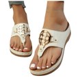 thumbnail image 4 of Gspmoly Sandales à Enfiler pour Femmes, Sandales de Plage à Bout Rond de Mode Décontractée d'Été pour Femmes, Nouvelles Sandales de Plage de Plage de Loisirs, Semelle Épaisse, Talons Compensés, Sandales de Douche Blanches 36, 4 of 7