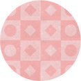 thumbnail image 1 of Ahgly Company Machine Washable Indoor Square Transitional Pastel Red Pink Area Rugs, 3' Square, 1 of 7