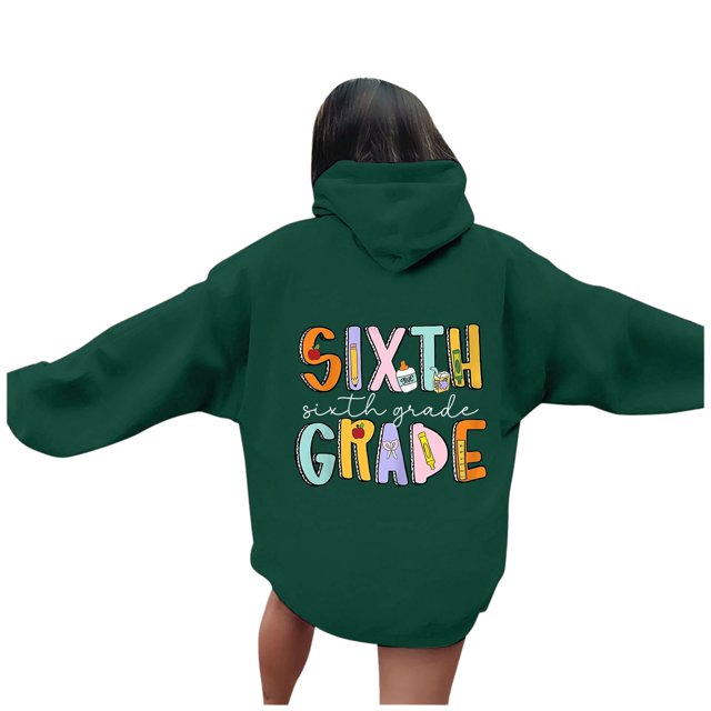 Chandail à Capuche pour Femmes avec Graphique Enseignant Manches Longues Design Quotidien Décontracté et Confortable pour Automne et Hiver