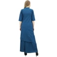 thumbnail image 2 of Phagun Vêtements Indiens Kurta Kurti Asymétrique Uni Bleu Sarcelle avec Pantalon Palazzo-18, 2 of 6