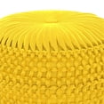 thumbnail image 1 of Renee Pouf Rond Transitionnel en Tissu de Velours Jaune Doré, 1 of 8