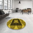 thumbnail image 4 of Ahgly Company Machine Washable Indoor Rectangle Transitional Yellow Area Rugs, 2' x 4', 4 of 7