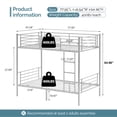 thumbnail image 2 of Ktaxon Upgrated Twin over Twin Bunk Bed, Metal Bed Frame with Flat Step Ladder for Kids Teens Adults, White, 2 of 11
