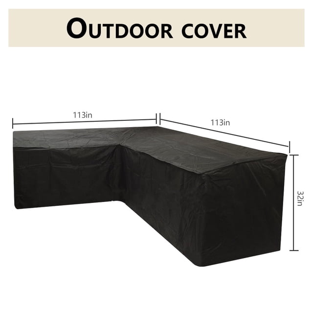 EASTIN Outdoor Garden Furniture L-Shape Protective Cover Sunscreen Sofa Cover Protector Windproof Washable