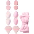 thumbnail image 4 of CHUANK 11-Piece Makeup Sponge and Powder Puff Set with Headband  Soft Triangular Mineral Powder Puffs for Face Makeup  Pure Cotton Blender Tools for Creams  Powders  and Concealer Applica, 4 of 6