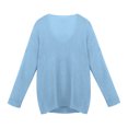 thumbnail image 2 of Hauts de Mode pour Femmes, Chandail-Over Ample à Col en V, Manches Longues, Couleur Unie, 2 of 8