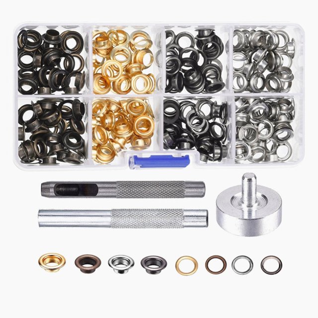 RuiJiao Clearance 200 Set Grommets Grommet Tools For Canvas Clothes Leather 6mm With Buckle Tool
