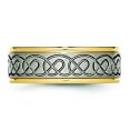 thumbnail image 3 of Anneau de Bande Brossé/poli Design Rouleau Jaune IP Plaqué 8 Tailles, 3 of 6