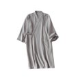 thumbnail image 1 of Dalazy Robe Kimono de Style Japonais en Crêpe de Coton, Chemise de Nuit, Peignoir, Robe de Chambre, Manches Mi-Longues, Maison Hôtel, Pyjama, Tenue de Nuit, Gris Hommes/G, 1 of 1