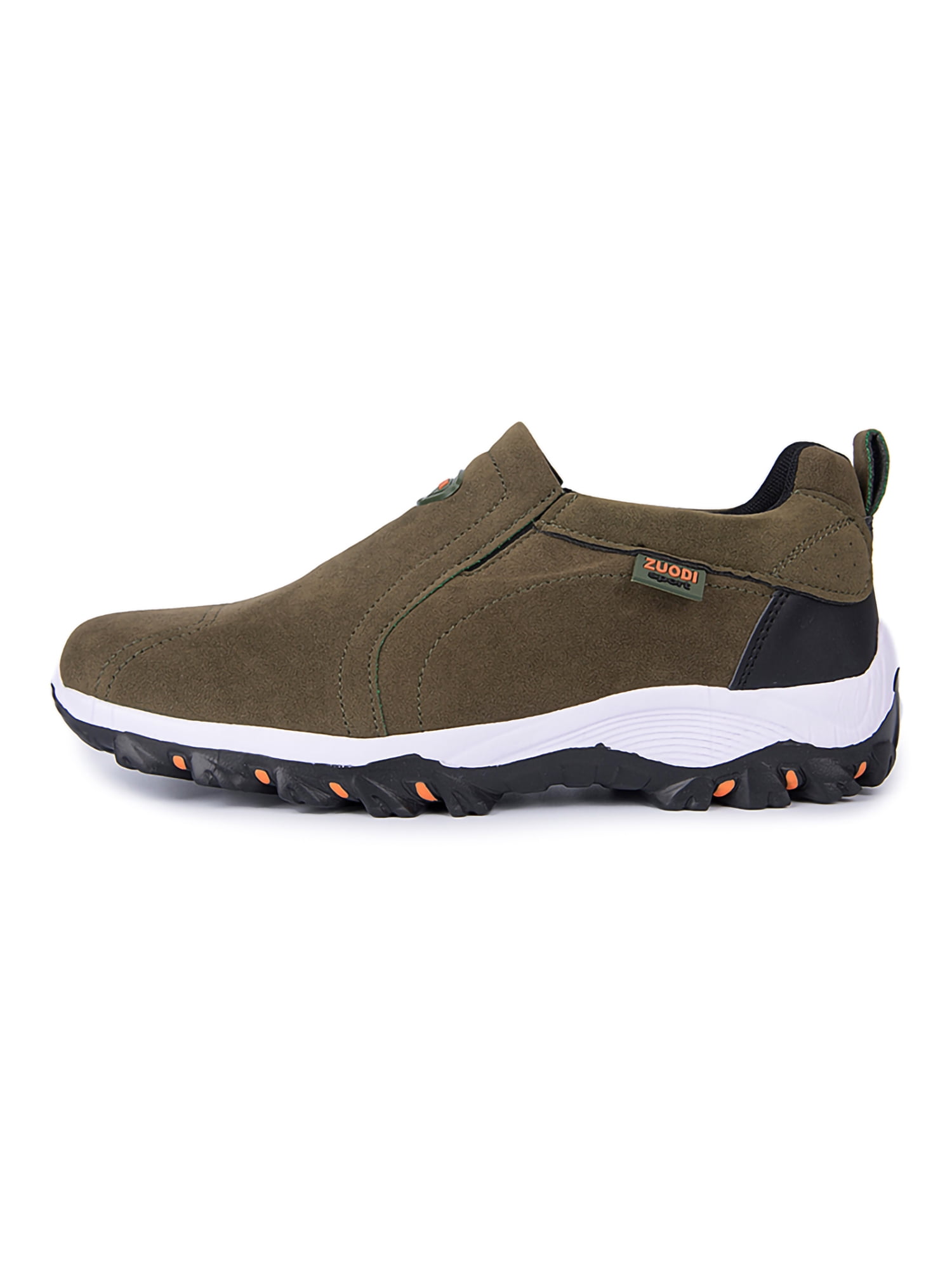MAWCLOS Chaussures Plates pour Hommes à Enfiler Chaussures de Course Respirantes Chaussures de Randonnée Antidérapantes Mocassins de Conduite Plats Vert 11