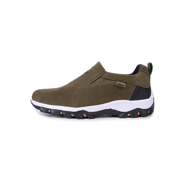 MAWCLOS Chaussures Plates pour Hommes à Enfiler Chaussures de Course Respirantes Chaussures de Randonnée Antidérapantes Mocassins de Conduite Plats Vert 8.5