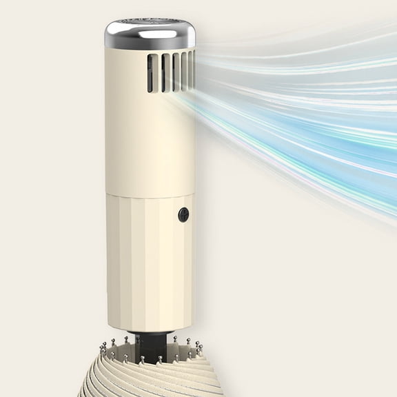 Ruiboury Parasol de Plage Portable Résistant aux UV avec Ventilateur pour Femmes, Chargement USB Pratique, Couleur Crème
