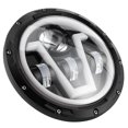 thumbnail image 3 of Aramox Phare LED, H4 7 Po Phare LED Rond Lumière Blanche Jaune IP67 Étanche Adapté pour JK 07-18, 3 of 8