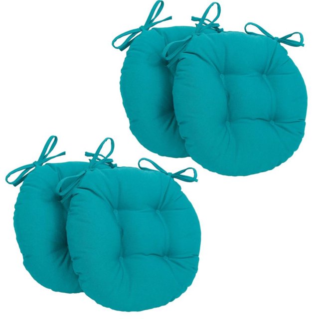 Coussins de Chaise Ronds Capitonnés en Sergé Uni de 16 Po (Ensemble de 4)