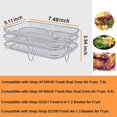 thumbnail image 2 of Air Fryer Rack Multifunction Three Layer Stackable Compatible with NINJA Foodi Dual Zone Oil-Free Fryer [AF400EU]/[AF300EU], Air Fryer Accessory, 2 of 5