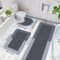 thumbnail image 4 of Ohufall 47in 3 Piece Bathroom Mat Set Rubber Back Non Slip Super Absorbent Washable For Home Hotel Shower, 4 of 9
