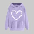 thumbnail image 2 of Plebaso Women's Hoodies Cute Heart Long Sleeve Casual Sweatshirts Drawstring Pullover Tops with Pockets, 2 of 5