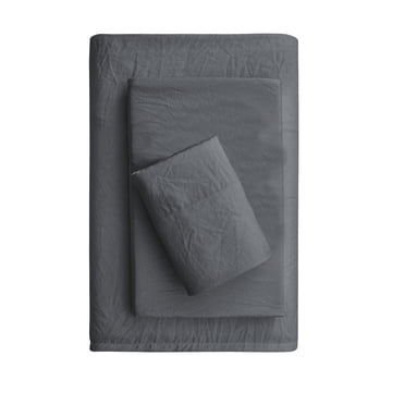 Mainstays Washed Ultra Soft Microfiber Bed Sheet Set, Twin-XL, Soothing Grey, 3 Piece