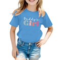 thumbnail image 1 of Pyjama Décontracté pour Enfants Motif Lettre Imprimé Multicolore Col Rond Manches Courtes Grandes Filles Soutien-Gorge Intégré Camisoles Manches Courtes Chemises Filles Manches Longues Chemise de Pâques Filles Filles Athlétiques, 1 of 4
