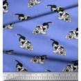 thumbnail image 2 of Soimoi Polyester Crepe Fabric Basset Hound Dog Print Sewing Fabric Yard 52 Inch Wide, 2 of 3