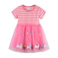 thumbnail image 1 of MIASHUI Robes de Pâques pour Filles, Robe Décontractée à Manches Courtes avec Lapin, Rose, 3-4 Ans, 1 of 6