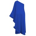 thumbnail image 4 of Combinaisons pour Femmes à une Épaule Soirée Cocktail Semi-Formelle Robe Maxi Pantalon Tenue de Voyage Ensemble S-111 Bleu m, 4 of 5
