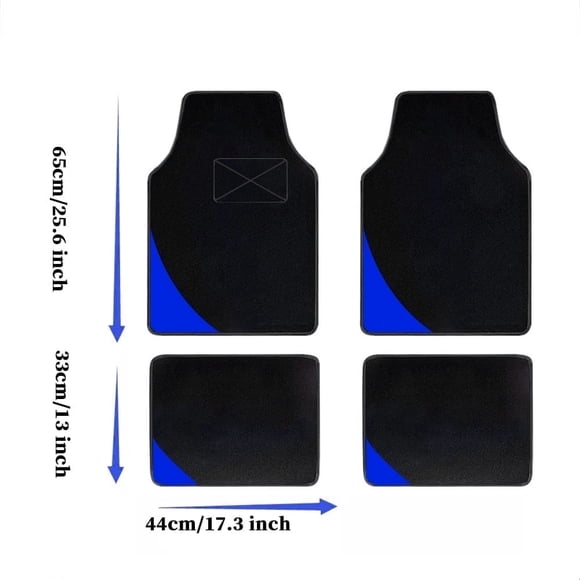 Tuqiang Tapis de Sol pour Voiture for Lincoln for Nautilus Luxe Velours Véhicule Tapis Suède Noir et Bleu
