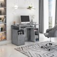 thumbnail image 2 of Pemberly Row Engineered Wood 2-Drawers Computer Desk with Keyboard Tray in Gray, 2 of 14