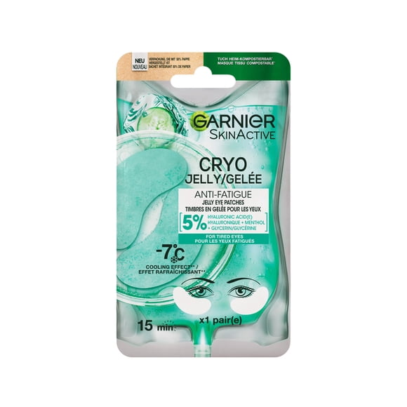 Garnier SkinActive Cryo Jelly Anti-Fatigue Sheet Mask, Hyaluronic Acid