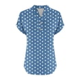 thumbnail image 4 of fatyb Womens Printed V Neck Tops Short Sleeve Button V Neck Tshirts Lightweight Summer Beach Blouses, 4 of 5