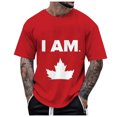 thumbnail image 1 of LUOGENLI T-shirts pour Hommes pour Homme Été Canada Fête de l'Indépendance Fête Nationale pour Imprimé Drapeau Rétro Col Rond Manches Courtes Hauts T-shirts Amusants pour Hommes T-shirts Graphiques Pâques TTG, 1 of 4