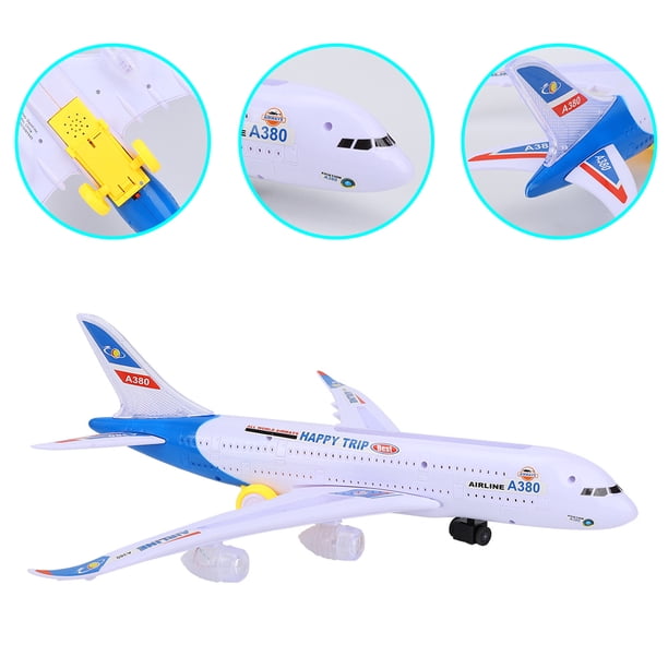 Avion Cargo Avec Fumée, Lumière Et Son – 40 Cm, 6 Camions De Construction, Panneaux – Cadeau Enfant 3-6 Ans – Friction